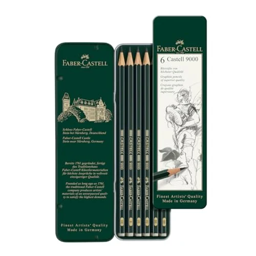 Faber-Castell Castell 9000 — 6 crayons, HB à 8B — visuel de la référence
