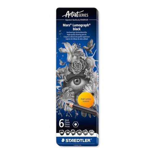 Staedtler Mars Lumograph 100B — 6 crayons noirs — visuel de la référence