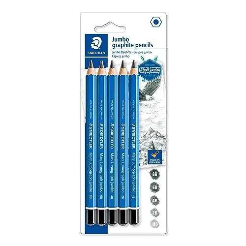 Staedtler Mars Lumograph 100J — 5 crayons Jumbo — visuel de la référence