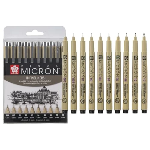 Sakura Pigma Micron — assortiment de 10 stylos — visuel de la référence