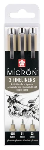 Sakura Pigma Micron — 3 stylos noirs 005, 01 et 03 — visuel de la référence