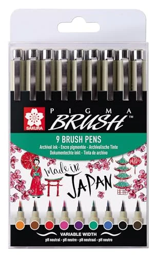 Sakura Pigma Brush — 9 couleurs — visuel de la référence
