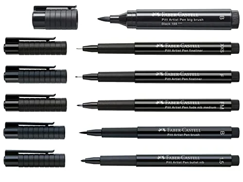 Faber-Castell Pitt Artist Pen — 6 pointes noires — visuel de la référence