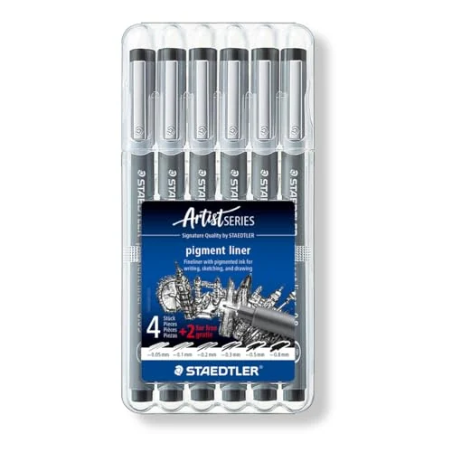 Staedtler Pigment Liner 308 — assortiment noir — visuel de la référence