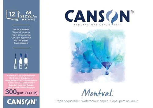 Canson Montval — A4 satiné, 12 feuilles, 300 g/m² — visuel de la référence